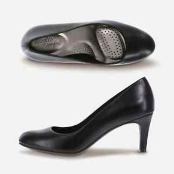 Dexflex Comfort Karma Round Toe Black Pumps WIDE Size 5.5 W - Picture 4 of 5